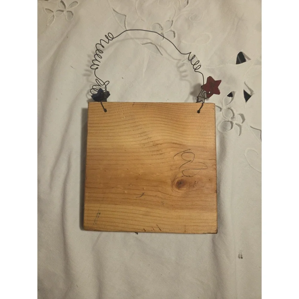 Rustic Wooden American Flag Heart‎ Hanging Wall Americana Art